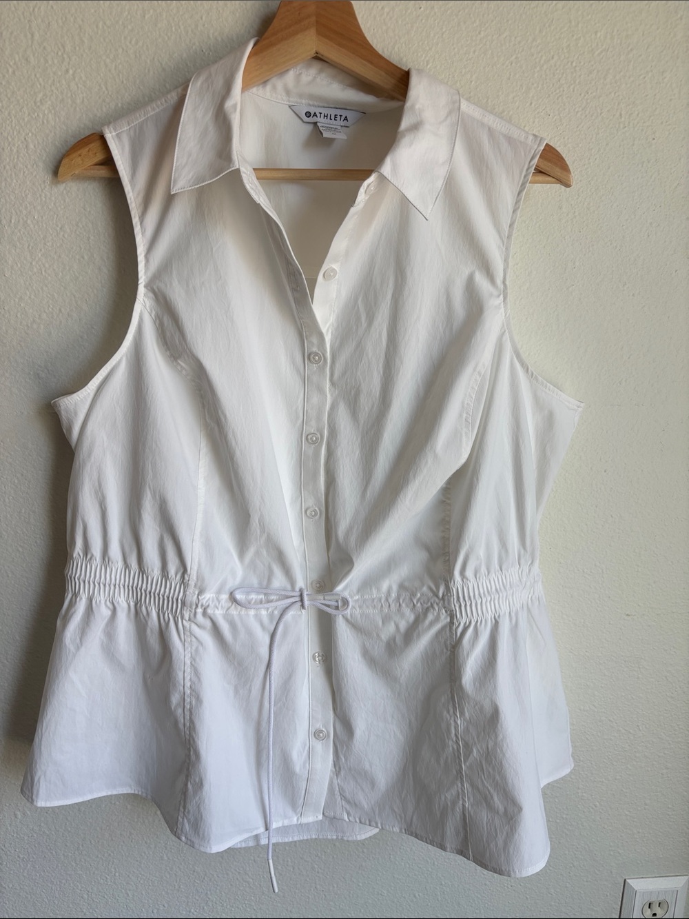 ATHLETA Womens Levitate White Poplin Tank Tank Feminine 1X
